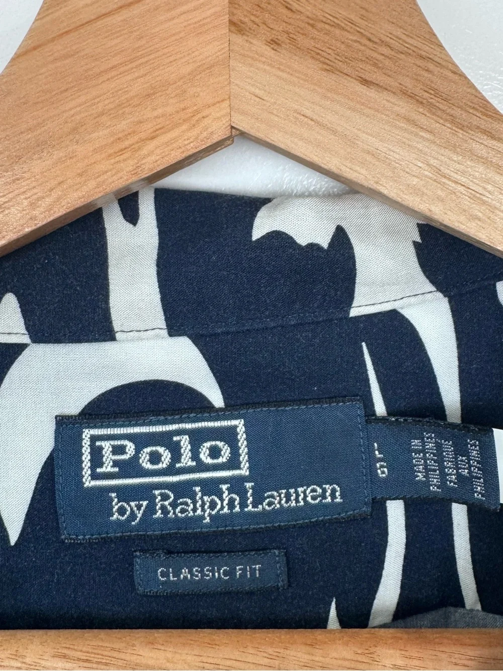Polo Ralph Lauren Men Classic Fit Shirt Hoffman‎ Print Navy Blue Size Large
